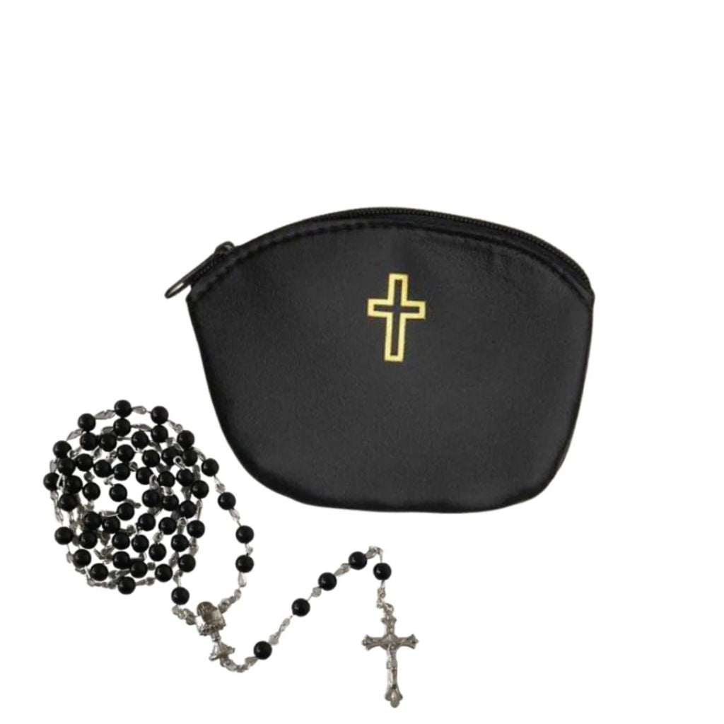 First Holy Communion Rosary and Rosary Pouch - for Boy - MADE IN ITALY