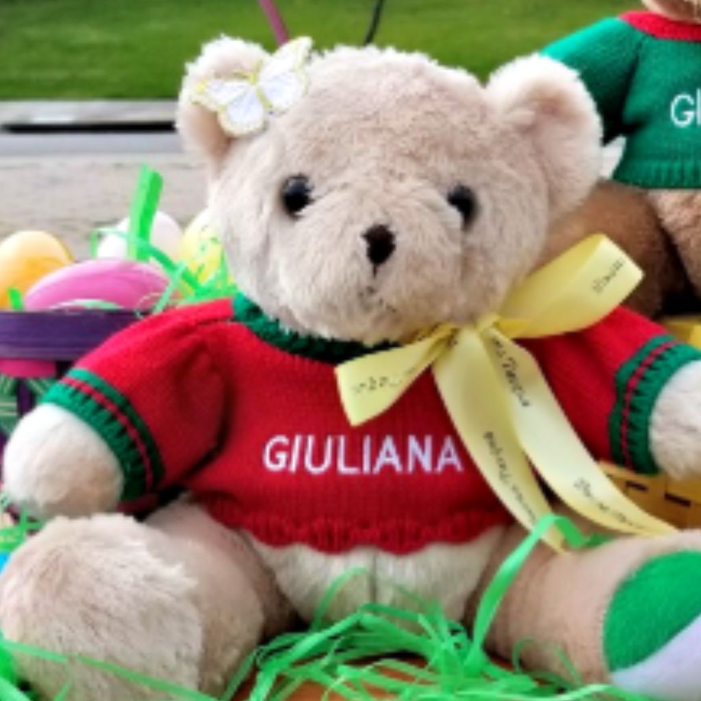 Giuliana the Italian Speaking Bear-Wtith Easter Ribbon!