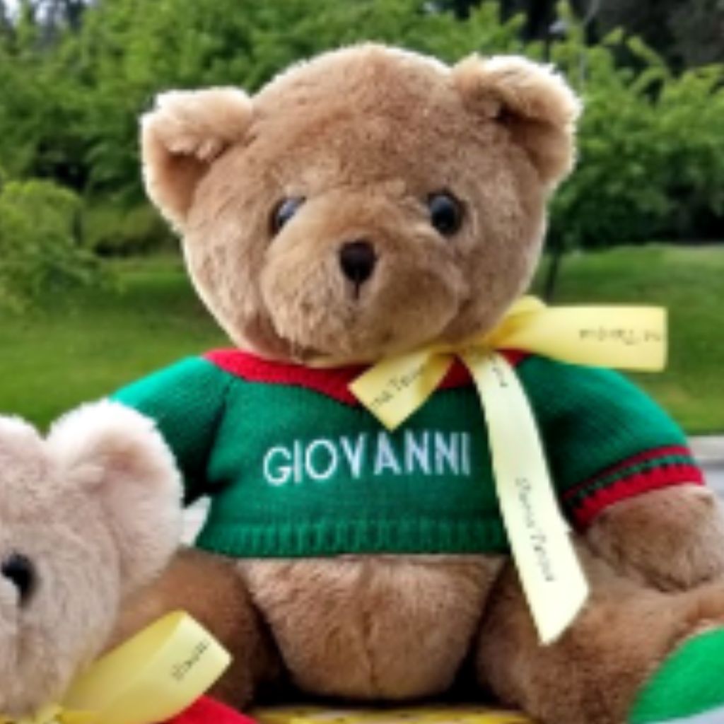 Giovanni the Italian Speaking Bear -With Easter Ribbon